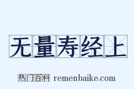 无量寿经上是什么意思的图片